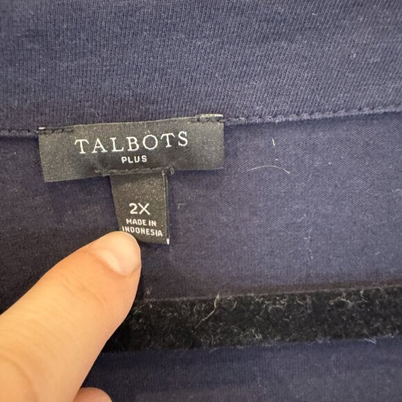 Talbots 2xl Navy with White Lace Detail - Picture 4 of 5